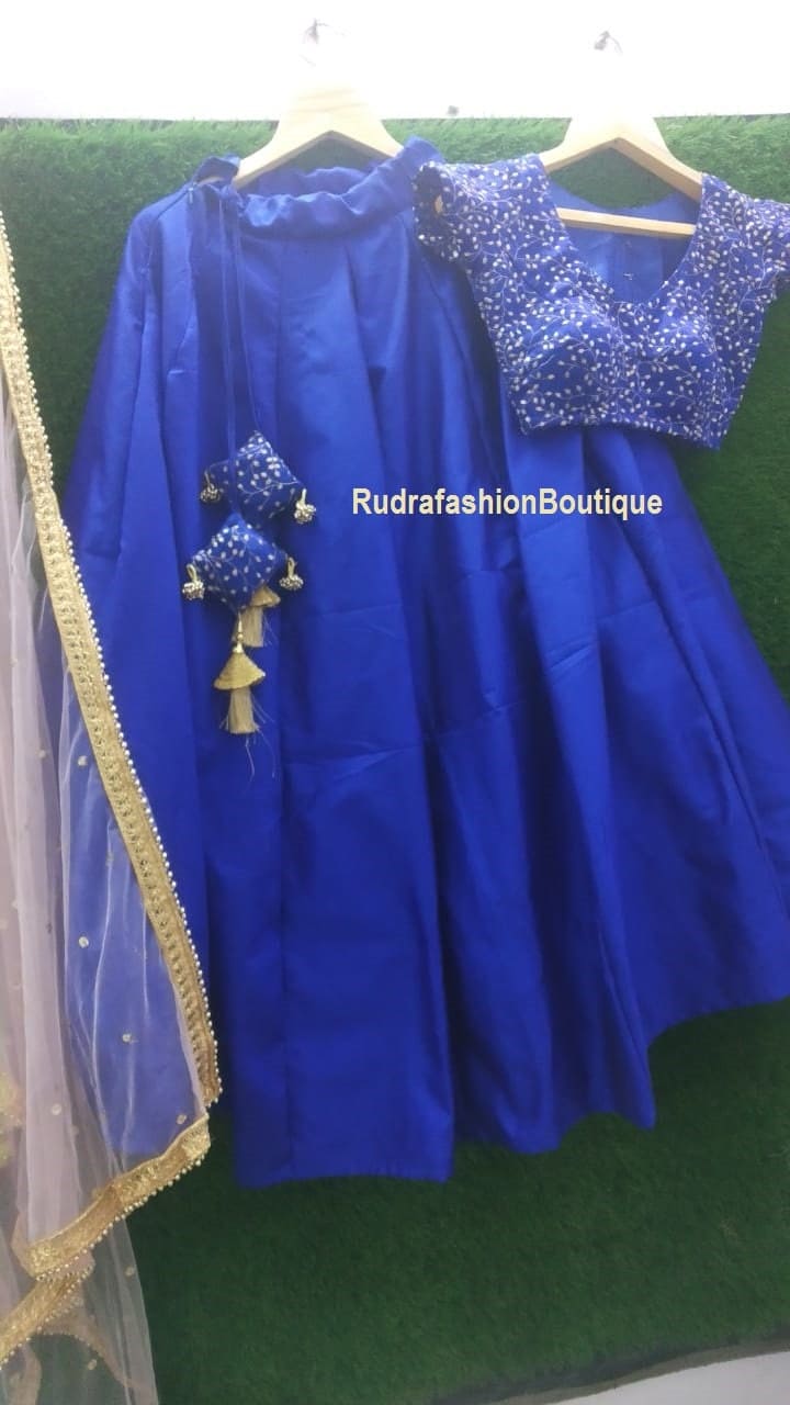 Blue lengha wedding wear chania choli party wear indian Ethnic Lehengha for women Kids lengha Function wear Choli Blouse Dupatta Indian sari