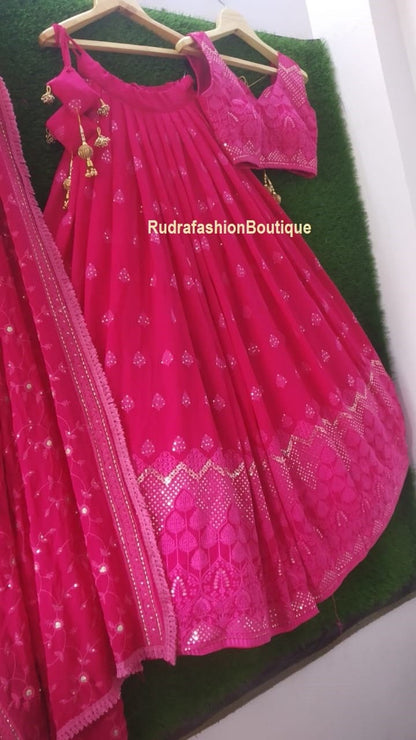 Pink lehenga choli Wedding wear chania choli Designer lenga choli for women exclusive party wear lengha indian traditional wear function 6