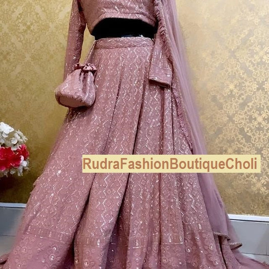 Blush designer gown lengha lehenga Indian ethnic traditional wear Indian Suit Chania choli Party wear Yellow dress Wedding wear Function 1