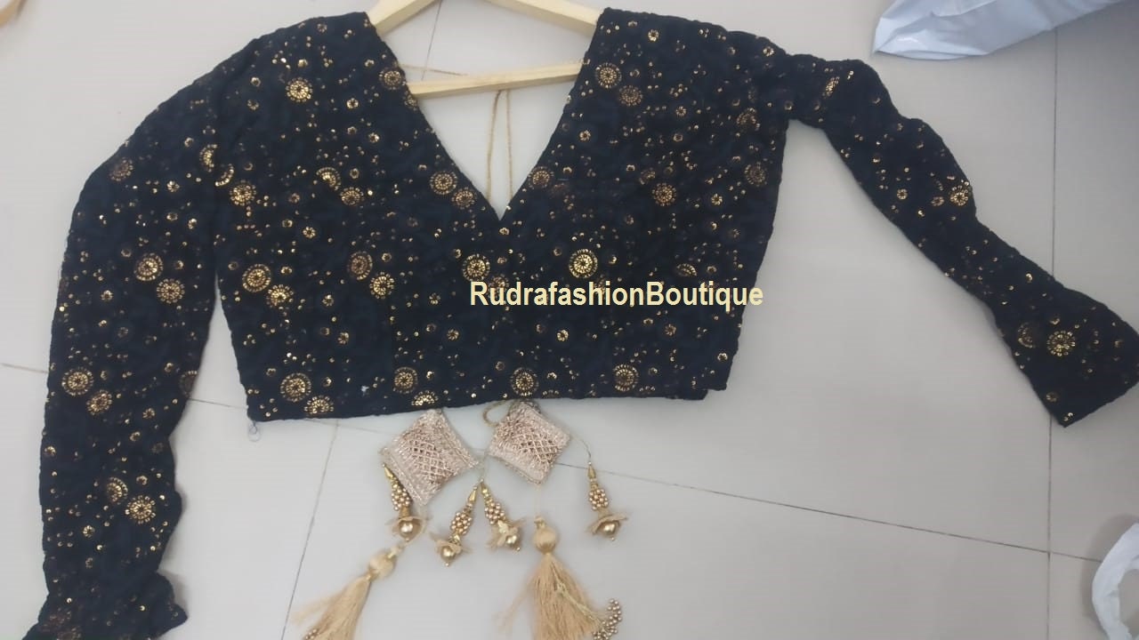Black Readymade saree blouse for women party wear blouses Fancy saree blouse Golden Blouse Choli Blouse for lehenga Bollywood sari Crop top