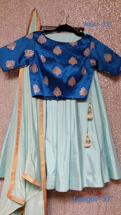 Blue designer gown lengha lehenga Indian ethnic traditional wear Indian Suit Chania choli Party wear Sky Blue dress Wedding wear Function 1