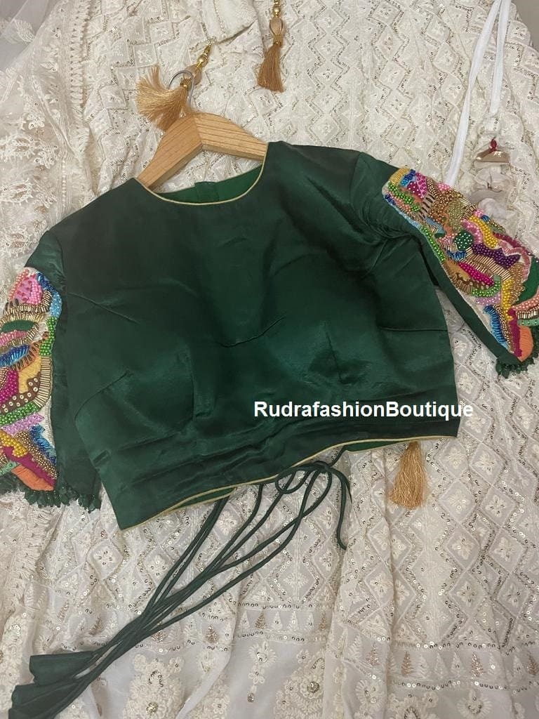 Readymade Lehenga blouse for women party wear blouses Fancy saree blouse Green Blouse Choli Blouse for lehenga Bollywood sari Crop top 1