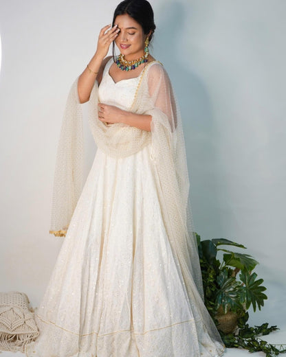 White Lehenga Choli lenga lehnga Chania choli Function wear lehenga choli Wedding wear lengha for women Indian ethnic wear full set sari 1