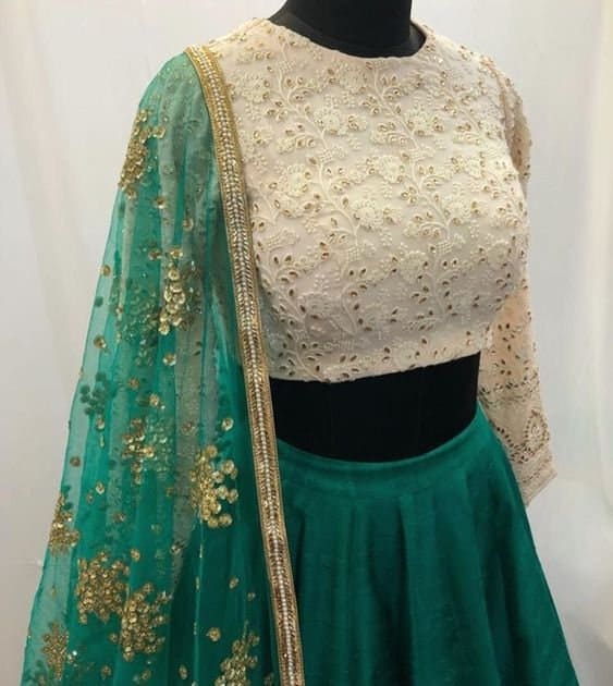 Green Designer gown lengha lehenga Indian ethnic traditional wear Indian Suit Chania choli Party wear Yellow dress Wedding wear Function 2