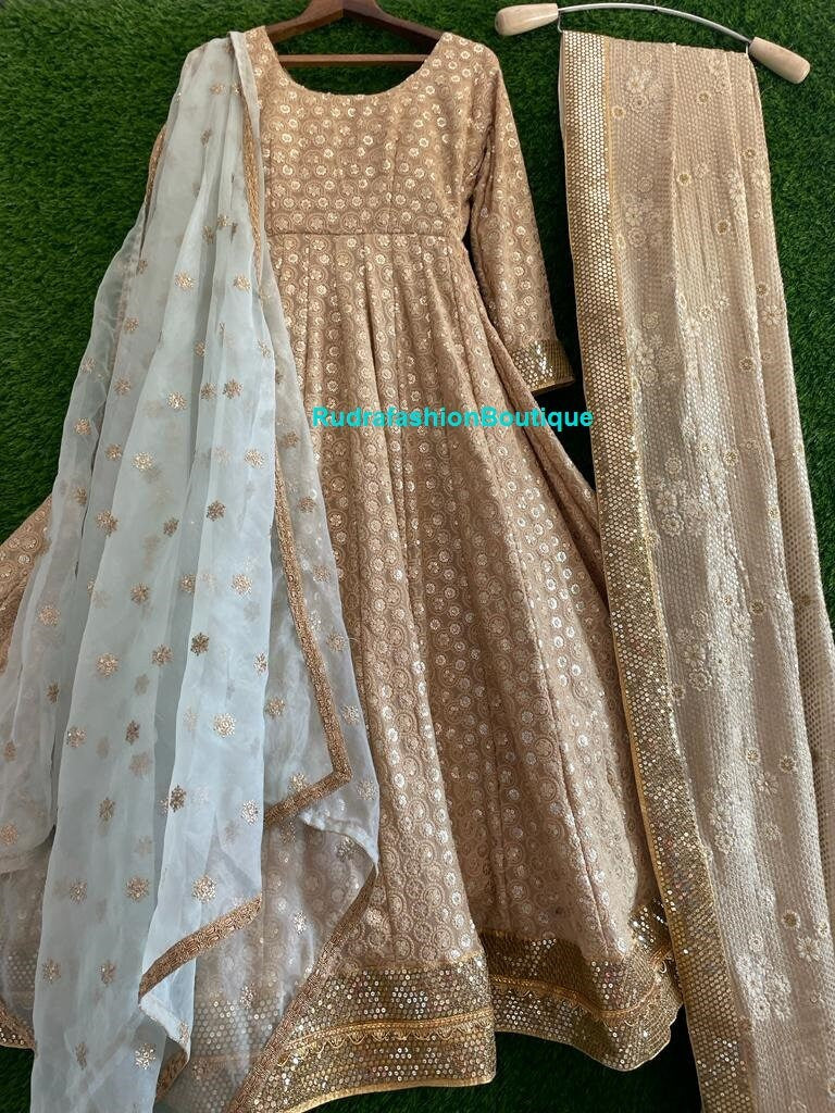 Golden Designer gown Lengha Sharara Indian Ethnic traditional wear Indian Suit Chania choli party wear Yellow dress Wedding wear dress 1