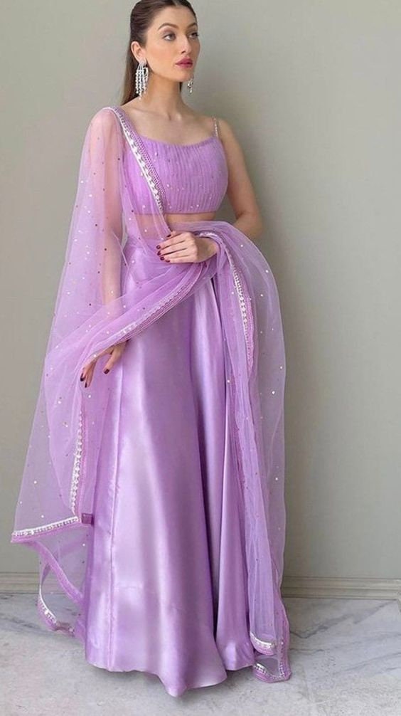 Light Purple Designer gown Lengha Sharara Indian Ethnic traditional wear Indian Suit Chania choli party wear Yellow dress Wedding wear 2