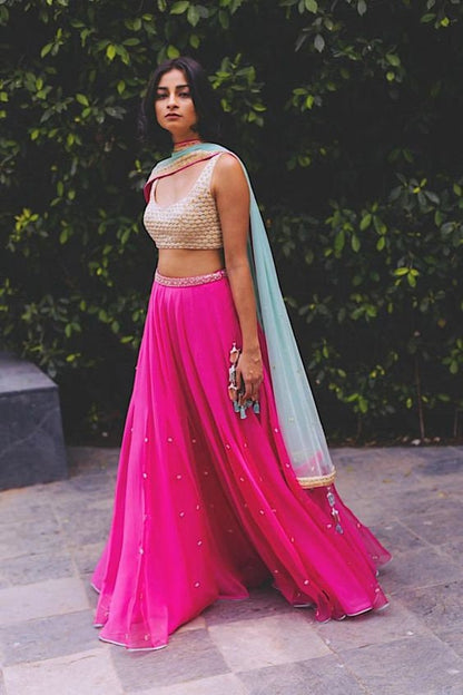 Pink Lehenga Choli lenga lehnga Chania choli Function wear lehenga choli Wedding wear lengha for women Indian ethnic wear full set sari 2