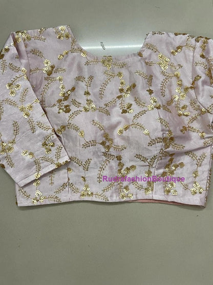 Pink Readymade saree blouse for women party wear blouses Fancy saree blouse Handwork Choli Blouse for lehenga Bollywood sari Crop top