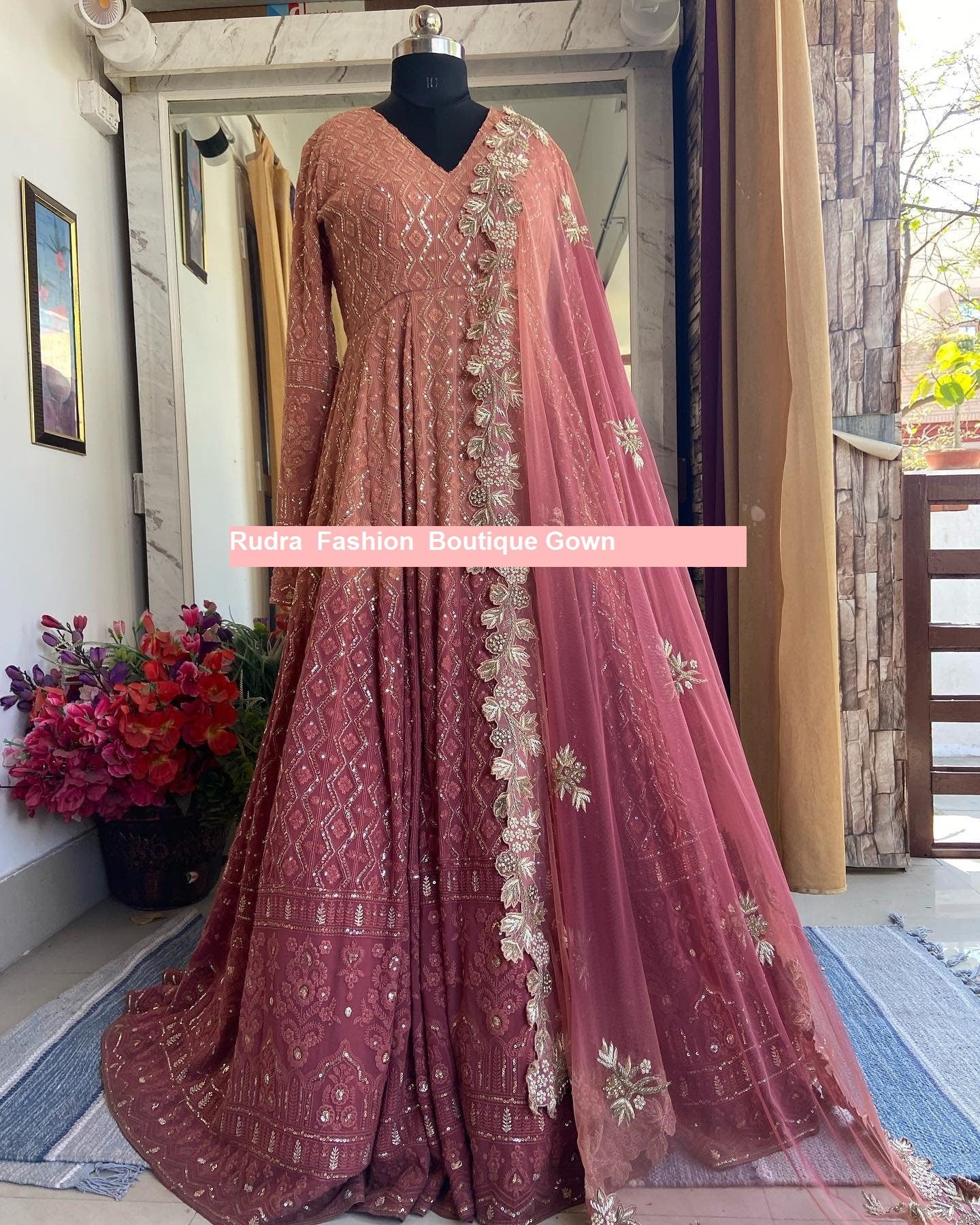 Peach designer gown lengha lehenga Indian ethnic traditional wear Indian Suit Chania choli Party wear White dress Wedding wear Function