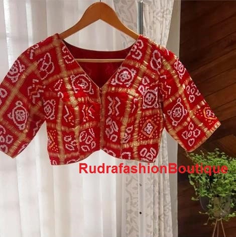 Red Readymade saree blouse for women party wear blouses Fancy saree blouse Bandhani Blouse Choli Blouse for lehenga Bollywood sari Crop top
