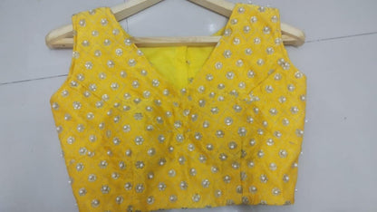 Readymade saree blouse for women party wear blouses Fancy saree blouse yellow Blouse Choli Blouse for lehenga Bollywood sari Crop top 1