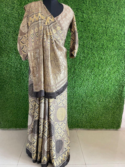 Handmade Pure Chikankari Silk saree Designer saree Bridal saree Party wear saree wedding saree Full Work hand Embroidered Lucknowi sari 1