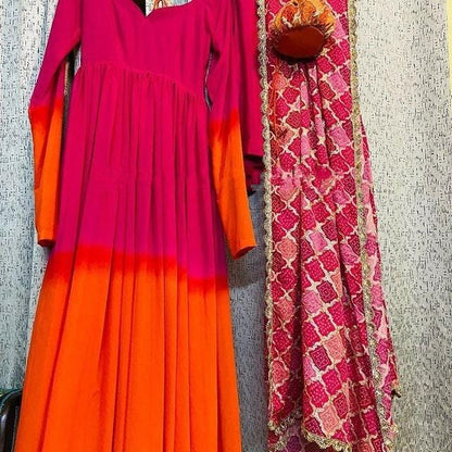 Orange Designer gown Lengha Sharara Indian Ethnic traditional wear Indian Suit Chania choli party wear White dress Wedding wear 1
