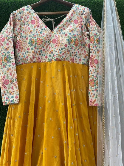Yellow Designer gown Lengha Sharara Indian Ethnic traditional wear Indian Suit Chania choli party wear White dress Wedding wear Pakistani 1