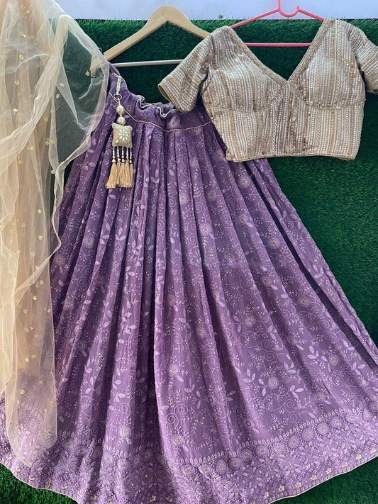 Purple lengha wedding wear chania choli party wear indian Ethnic Lehengha for women Kids lengha Function wear Choli Blouse Dupatta Indian